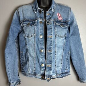 MLB Genuine Merchandise Jean Jacket With Patches St. Louis Cardinals Youth 10/12